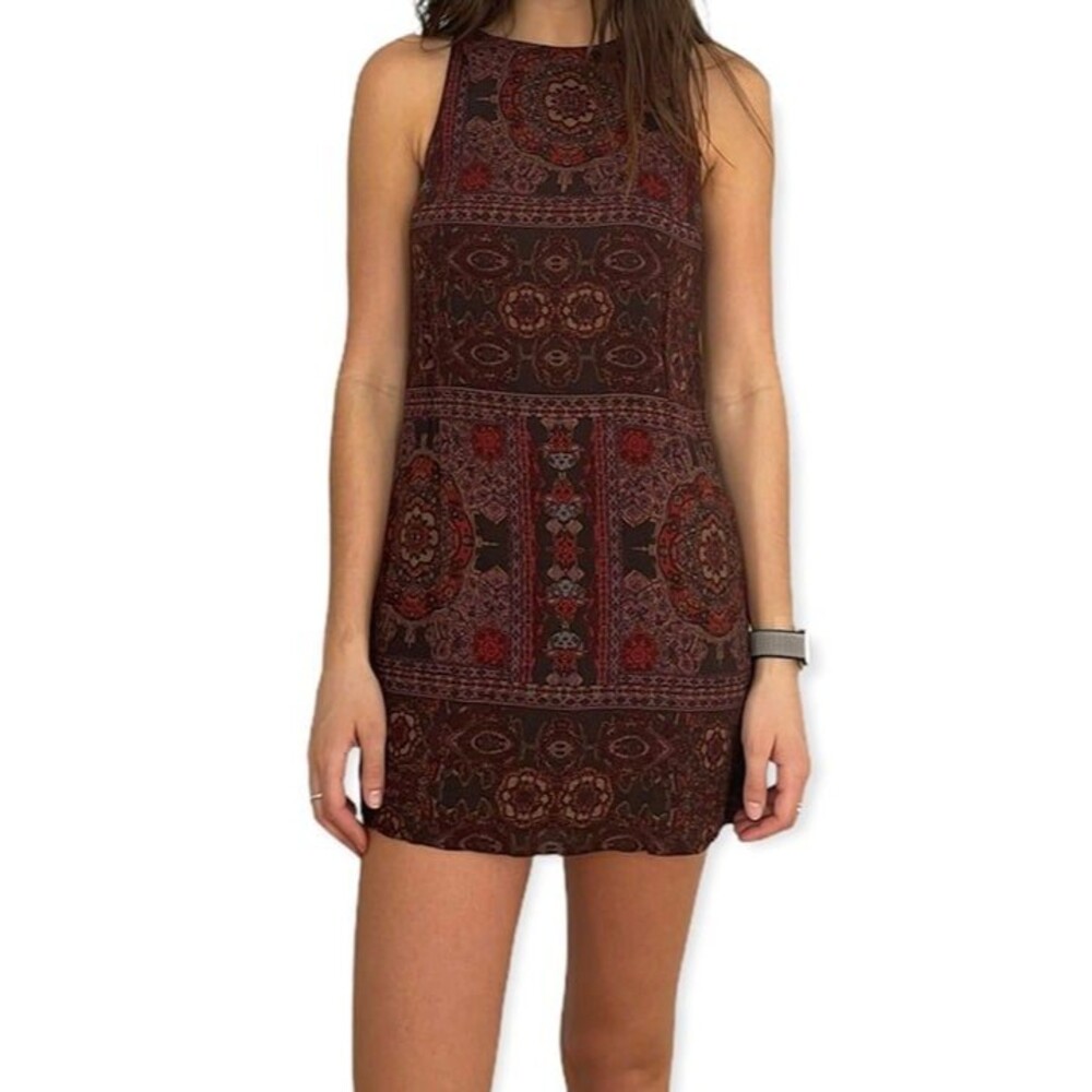 Urban Outfitters Maroon Patterned Dress